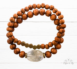 Healing Clear Quartz Gemstone Essential Oil Diffuser Bracelet for Women