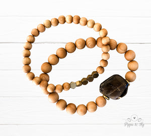 Grounding Smoky Quartz Gemstone Essential Diffuser Bracelet
