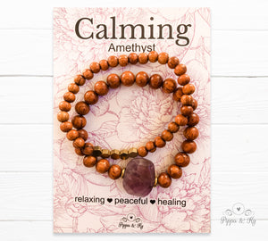 Calming Amethyst Gemstone Essential Oil Diffuser Bracelet