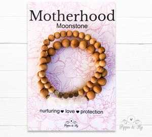 Moonstone Wood Diffuser Bracelet