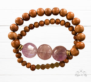 Calming Amethyst Gemstone Essential Oil Diffuser Bracelet