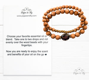 Calming Amethyst Gemstone Essential Oil Diffuser Bracelet