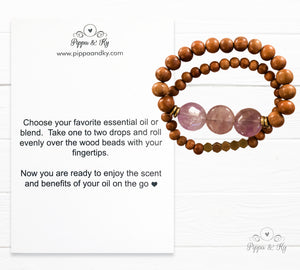 Calming Amethyst Gemstone Essential Oil Diffuser Bracelet