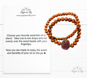 Calming Amethyst Gemstone Essential Oil Diffuser Bracelet