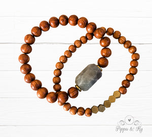 Essential Oil Diffuser Bracelet with Aquamarine Stone