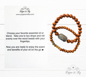 Essential Oil Diffuser Bracelet with Aquamarine Stone