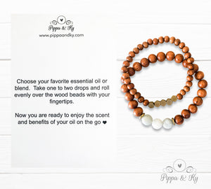 Essential Oil Diffuser Bracelet with Aquamarine Stone